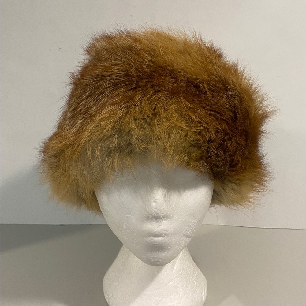 Vintage Brown Fur Hat Genuine Fur Winter Cold Weather Size 52” - Picture 5 of 14